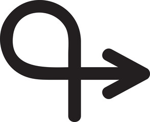 Turn Right Arrow Glyph Icon
