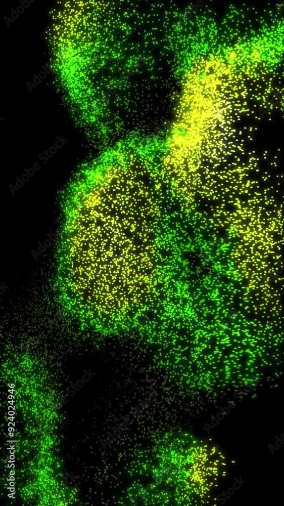 Canvas Prints vertical green lime yellow particle tentacles 4k loop features gradient green to yellow particles mo