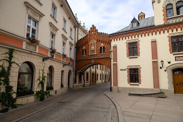 Krakow, Poland, Europe, 2 August 2024: Churches and historical buildings in and around the Main Square