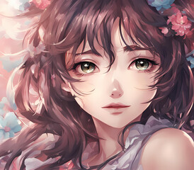 Anime woman angels and demons