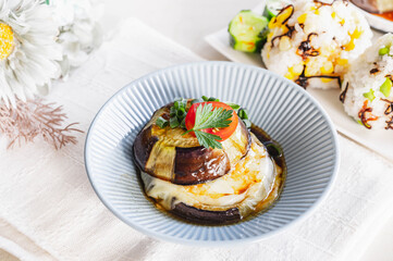 焼き賀茂なすのチーズがけ