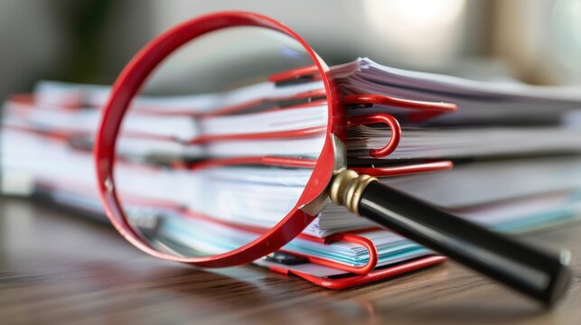 The magnifying glass over folders