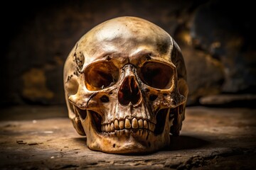 Jewelry ring for men. Skull stainless steel. One background color