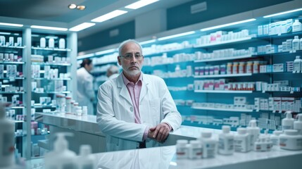Fototapeta premium The pharmacist in pharmacy