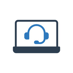 Online Call Center Icon - Customer Support Icon