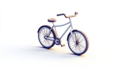 Fototapeta premium Minimalist White Bicycle with Clean Background and Soft Lighting
