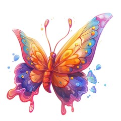 Butterfly slime fantasy animal cartoon isolated whitebackground