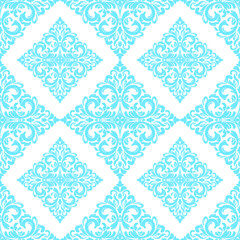 Damask seamless pattern element. Vector classical luxury old fashioned damask ornament, royal victorian seamless texture for wallpapers, textile, wrapping. Vintage exquisite floral baroque template