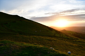 Fototapeta premium Sunset in Galty Mountains, Galtee Mountains, Co. Tipperary, Ireland