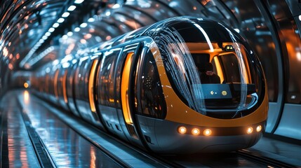 Futuristic Public Transport with Autonomous Vehicles: Public transport systems using autonomous vehicles managed by AI.
