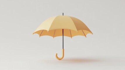 Obraz premium Minimalist Yellow Umbrella Against a Clean White Background