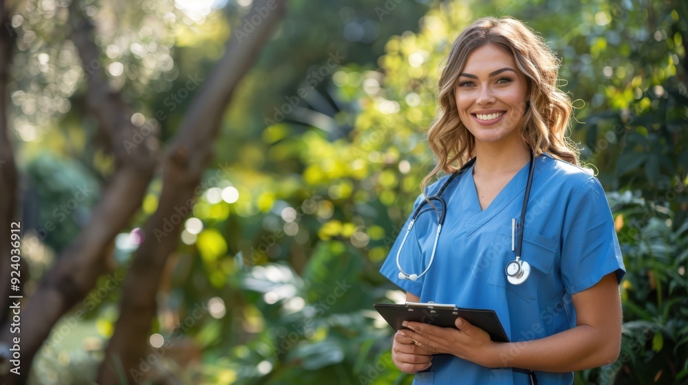 Wall mural The Nurse in Outdoor Scrubs