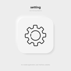 3d setting icon vector. Tools, cog, gear sign isolated on white background. Help options account concept. Trendy Flat style for graphic design. Icons for adjustment, gauge, tune, test.