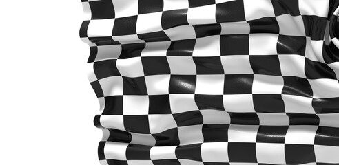 The checkered flag waves in the wind a symbol of victory and the finish line