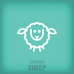 Unique sheep modern logo. Livestock company and farm animal icon. vector