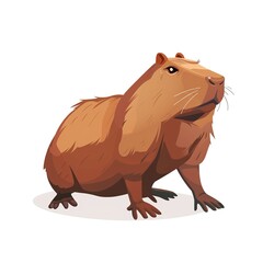 Obraz premium Capybara Metal element animal cartoon isolated whitebackground 16:9