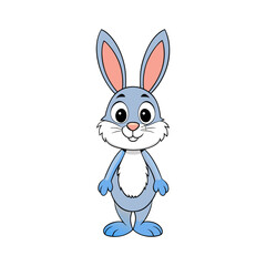 Cute Rabbit Vector Illustration - No Shadow | SVG Files | Cricut Cut Files | Vector Clipart & T-Shirt Graphics