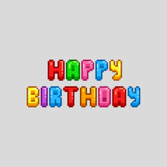 Happy birthday, english pixel art