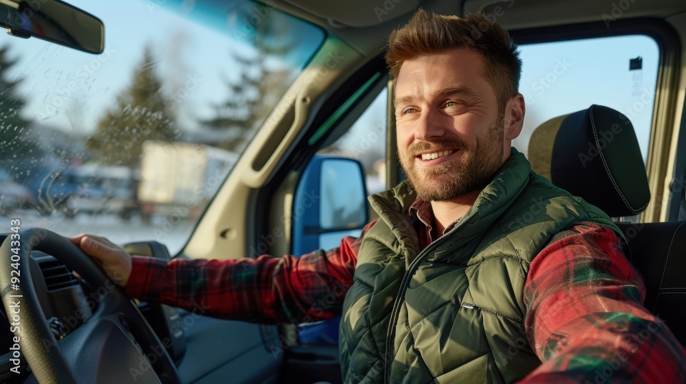 Poster The smiling truck driver