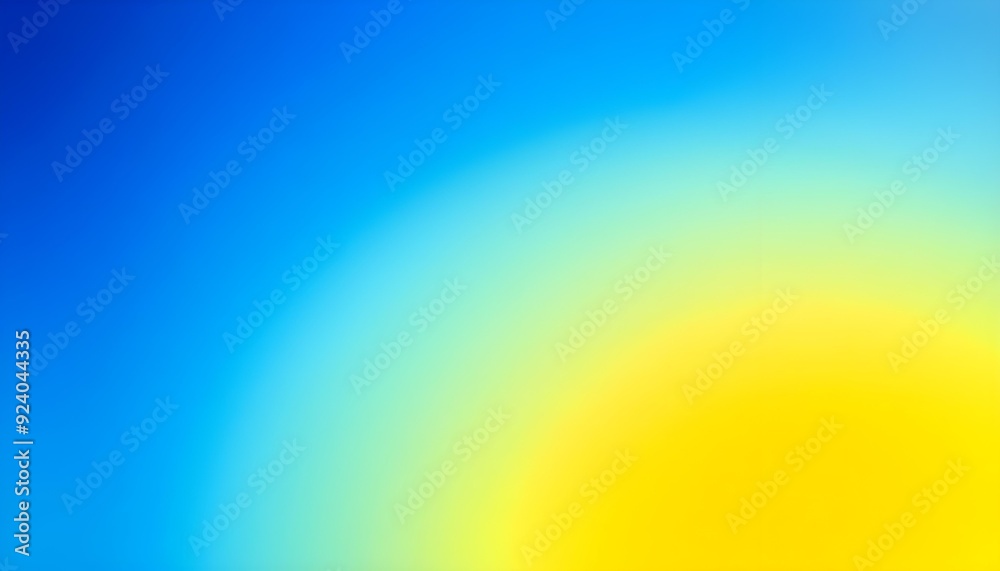 Wall mural vibrant grainy gradient background with a smooth transition from deep blue at the top to bright yell