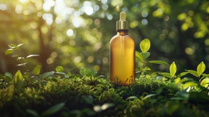 Fototapeta premium The amber dropper bottle