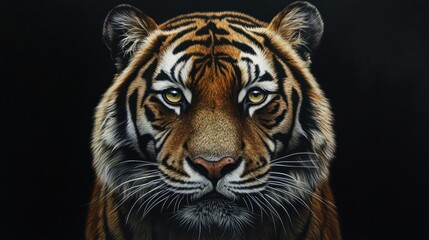 Fototapeta premium A Close-Up Portrait of a Tiger's Face