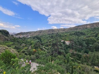 top view on the botanical garden in Tbilisi, Georgia