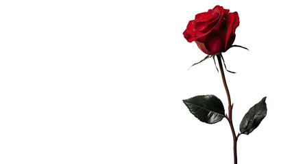 Obraz premium Red rose transparent background