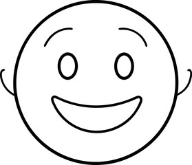 Simple Outline of Smiling Face Emoji with Cheerful Expression