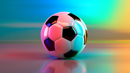 Fototapeta premium A soccer ball with a gradient background.