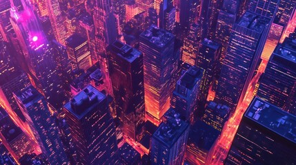 Neon Cityscape at Night