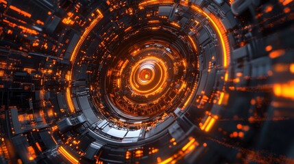 Obraz premium futuristic time machine, digital background