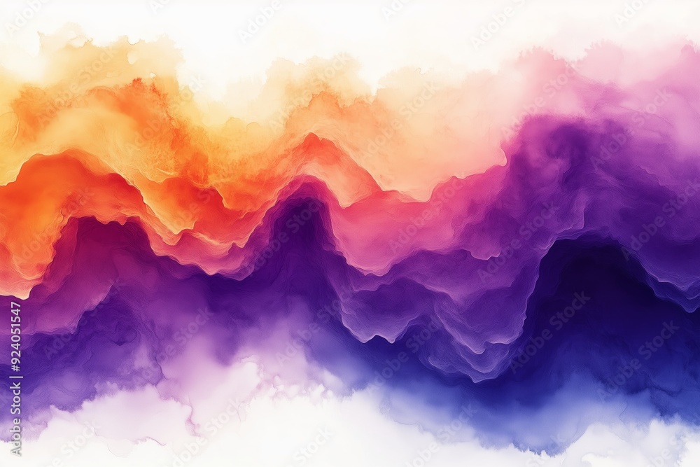 Canvas Prints Colorful abstract waves merge in a vibrant display of orange, purple, and blue tones