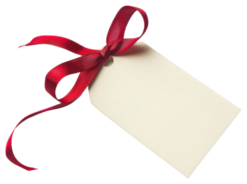 PNG Elegant blank gift tag ribbon