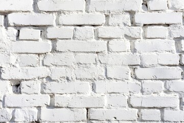 Fototapeta premium White painted old brick Wall panoramic background , ai