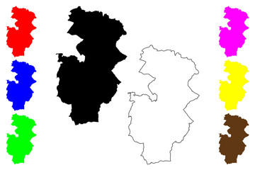 Walbrzych City (Republic of Poland, Lower Silesian Voivodeship) map vector illustration, scribble sketch City of Walbrzych map