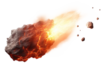 PNG Fiery meteorite in space