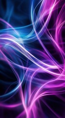 Fototapeta premium neon-colored abstract lines intersecting in a dark background, creating a futuristic atmosphere