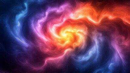 Colorful swirling nebula in deep space captured during a starry night