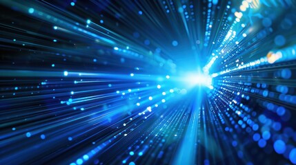 Naklejka premium Abstract Digital Tunnel of Light