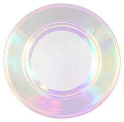 Obraz premium PNG Iridescent round decorative dinner plate