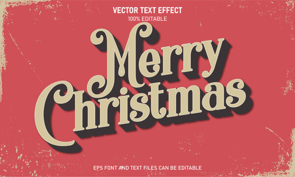 Merry christmas  3d editable text effect