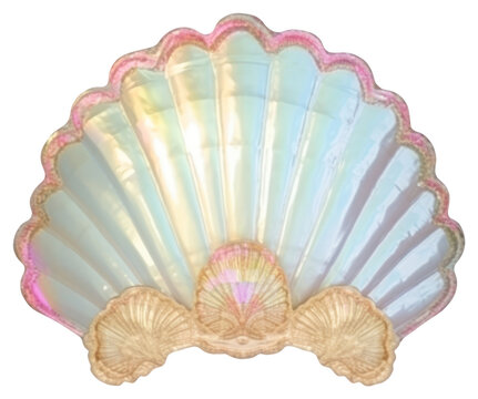 PNG Elegant iridescent seashell fan