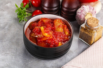 Hungarian lecho with bell pepper