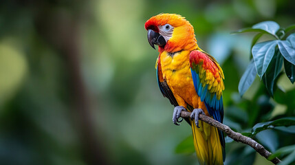 Obraz premium vibrant tropical bird with striking plumage perche