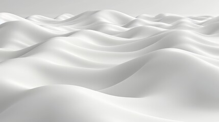 Fototapeta premium Abstract White Minimalist Curve Waves Background With Depth Of Field, Minimal 3D Illustration