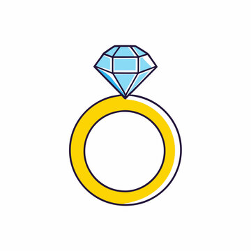 recommend clip art: Gold finger ring with a diamond stock illustration