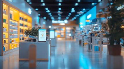 Smart Retail Environment with AI Customer Service: Retail stores offering AI-driven customer service and support.