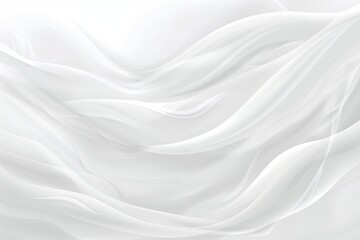 Abstract Background With Flowing White Cloth, Wavy Silk Texture, Smooth Elegant Fabric, 3D Render