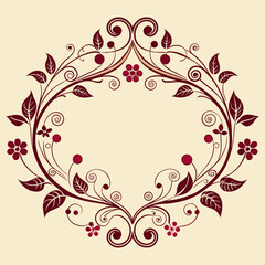 A decorative border design featuring intricate floral art vector